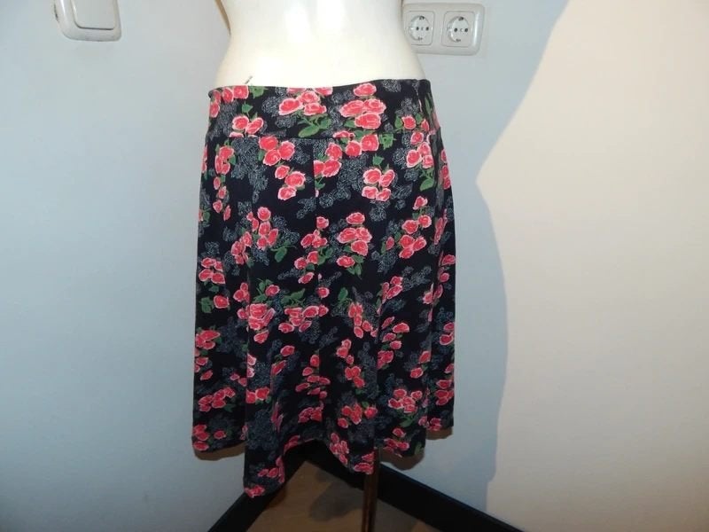 King Louie zwierig rokje bloemen roosjes print M, Maat 38/40 (M), Verzenden, Zwart, Zo goed als nieuw