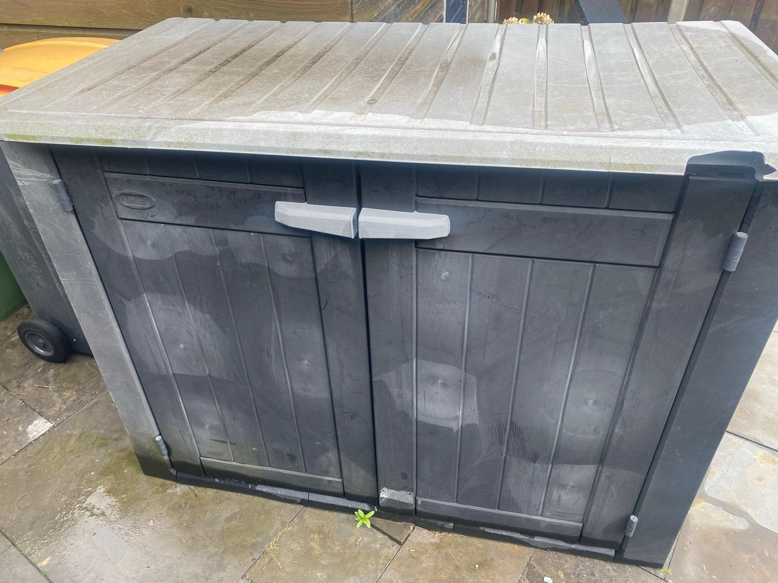 Gratis opbergbox voor kussens of tuingereedschap, Ophalen, Gebruikt, Kunststof, Overige typen