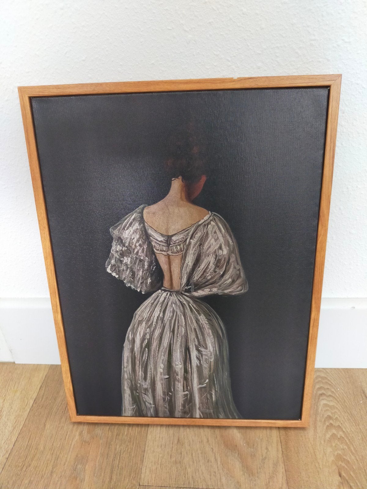 Houten frame met canvas print van vrouw in klassieke stijl, Antiek en Kunst, Doek, Portret of Personen, Ophalen of Verzenden, Klassiek