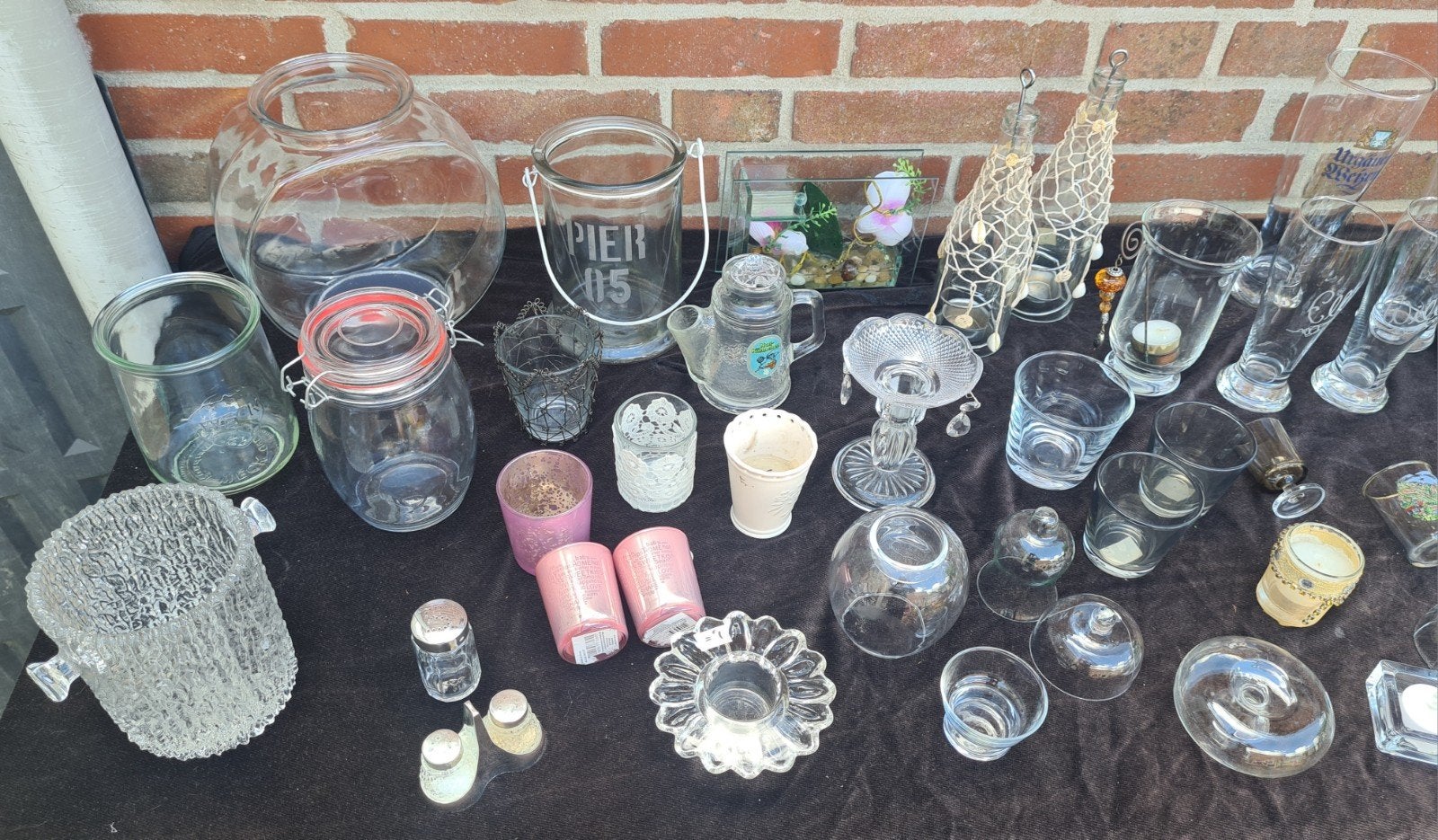 Glaswerk, incl decoratieve items., Ophalen, Zo goed als nieuw