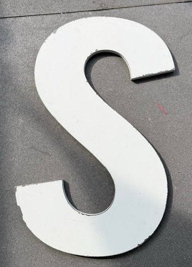 Grote decoratieve Houten Letter S - Wit, Ophalen, Gebruikt, Wit, Hout