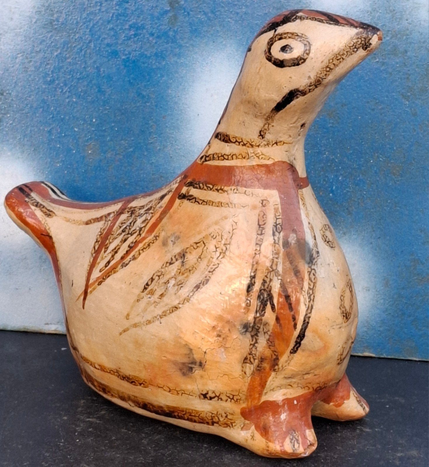 Berberse eend/vogel. Marokko. Oud. 18 cm. * Zie tekst., Ophalen, Natuurlijk materiaal, Afrika, Handgemaakt