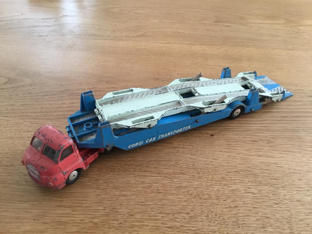 Corgi Toys Bedford + Car Transporter Rek5, Gebruikt, Corgi Toys, Corgi, Ophalen of Verzenden