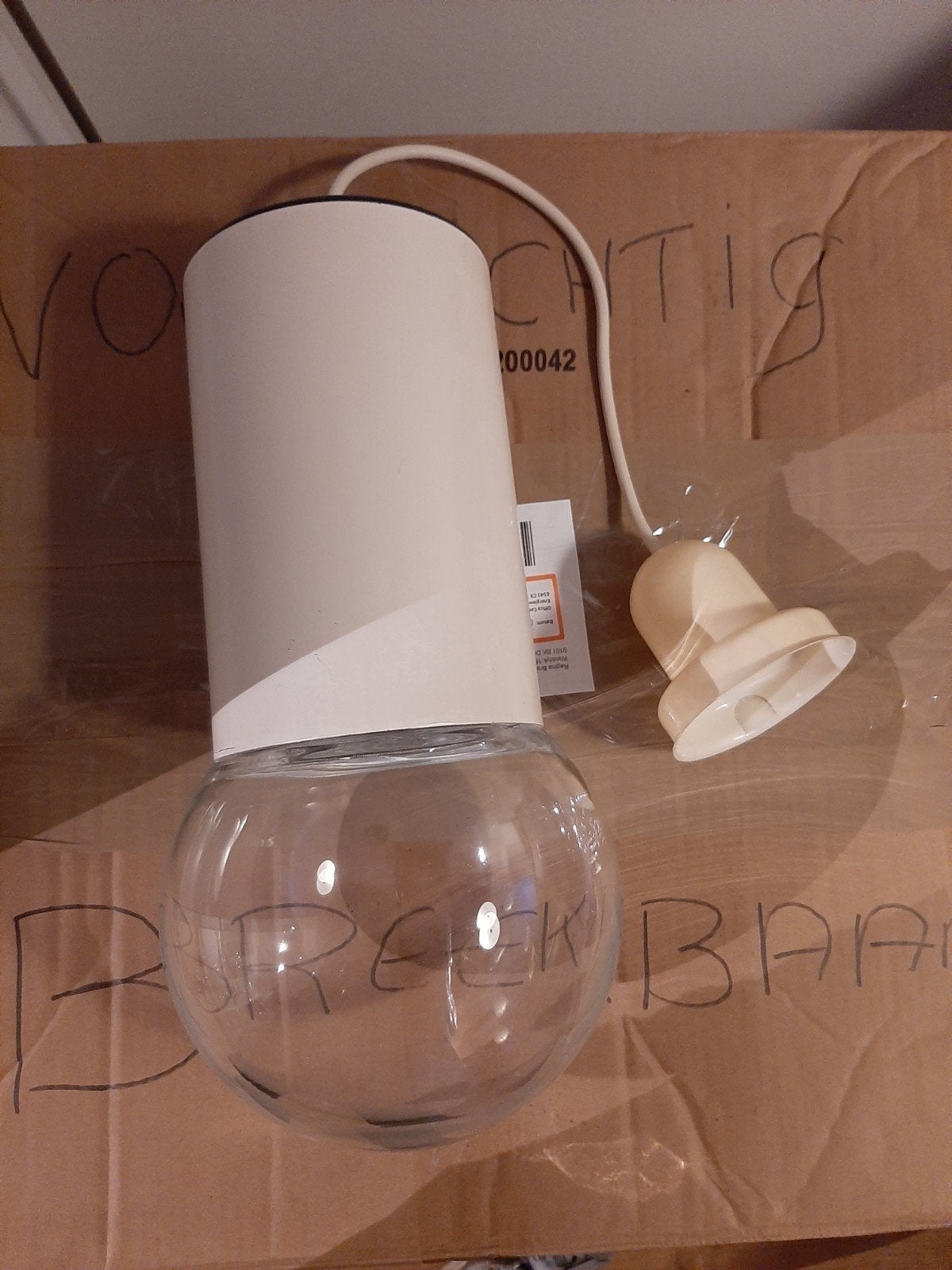 Vintage midcentury hanglamp, Ophalen of Verzenden, Zo goed als nieuw, Glas