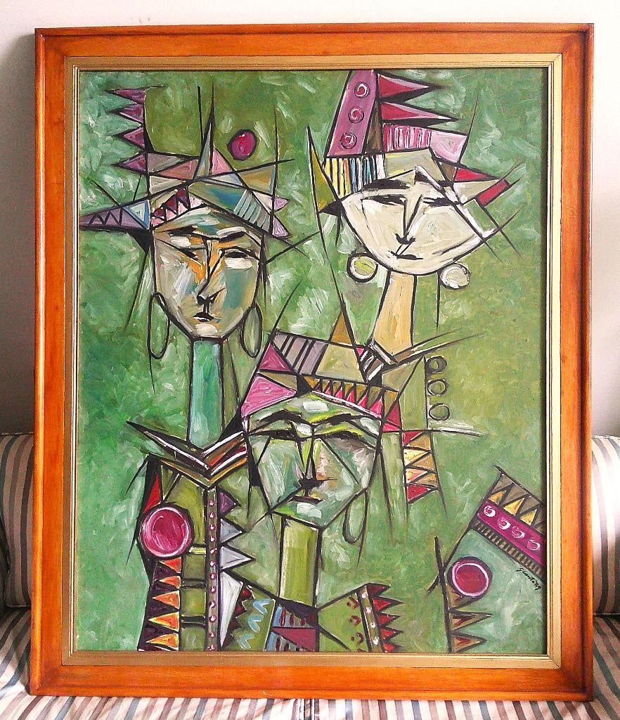 GROOT) - 3 vrouwenfiguren 1989 - Gianto - Indonesië, Ophalen