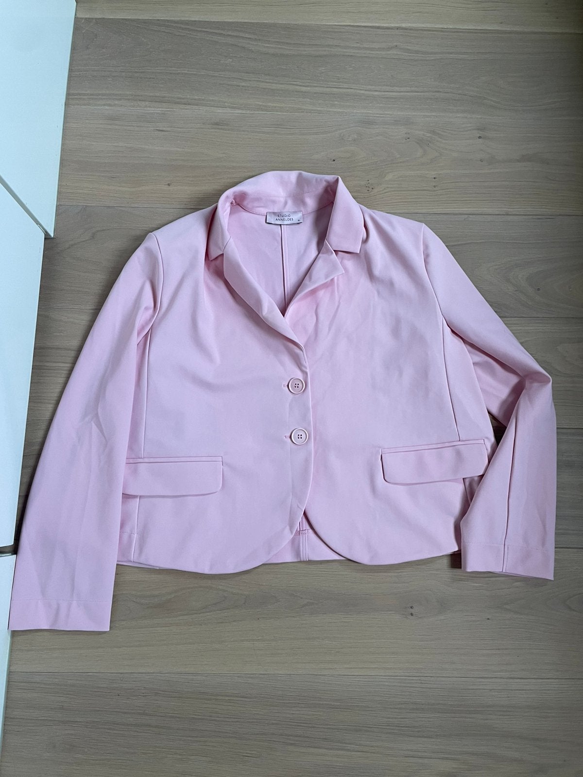 Studio Anneloes Meike pale pink blazer bonded travelstof XL, Maat 46/48 (XL) of groter, Ophalen of Verzenden, Zo goed als nieuw