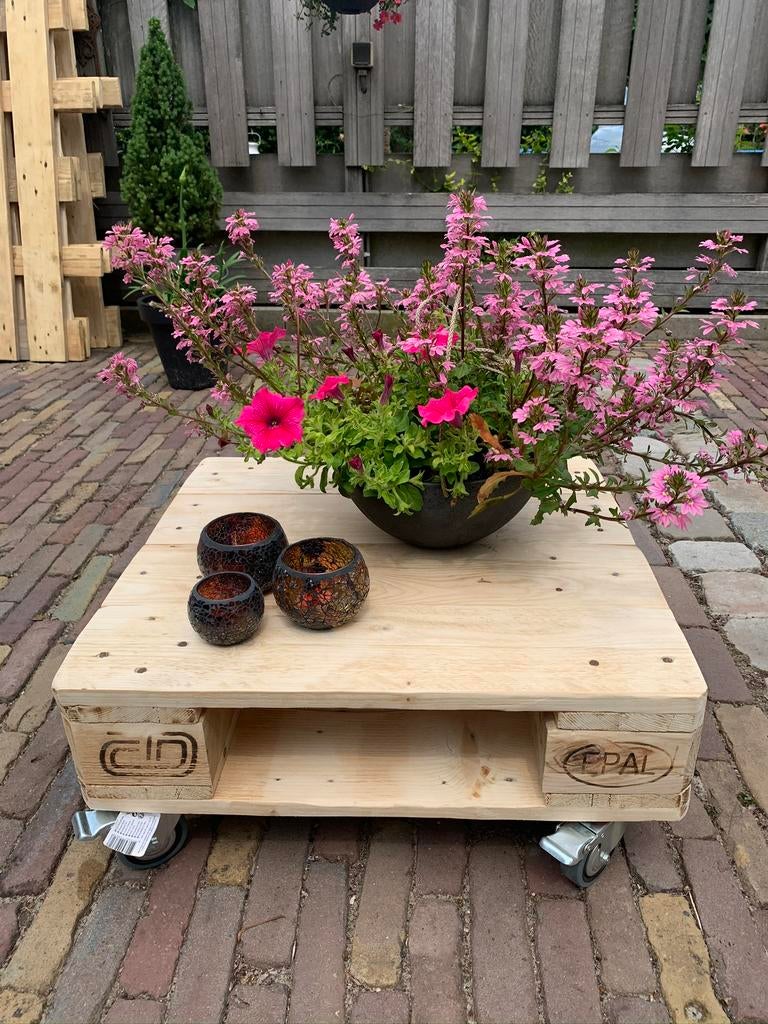 Houten Tafel ~ Pallet Tafel ~ Bijzettafel ~ Salontafel, Ophalen, Nieuw, Rechthoekig, Hout