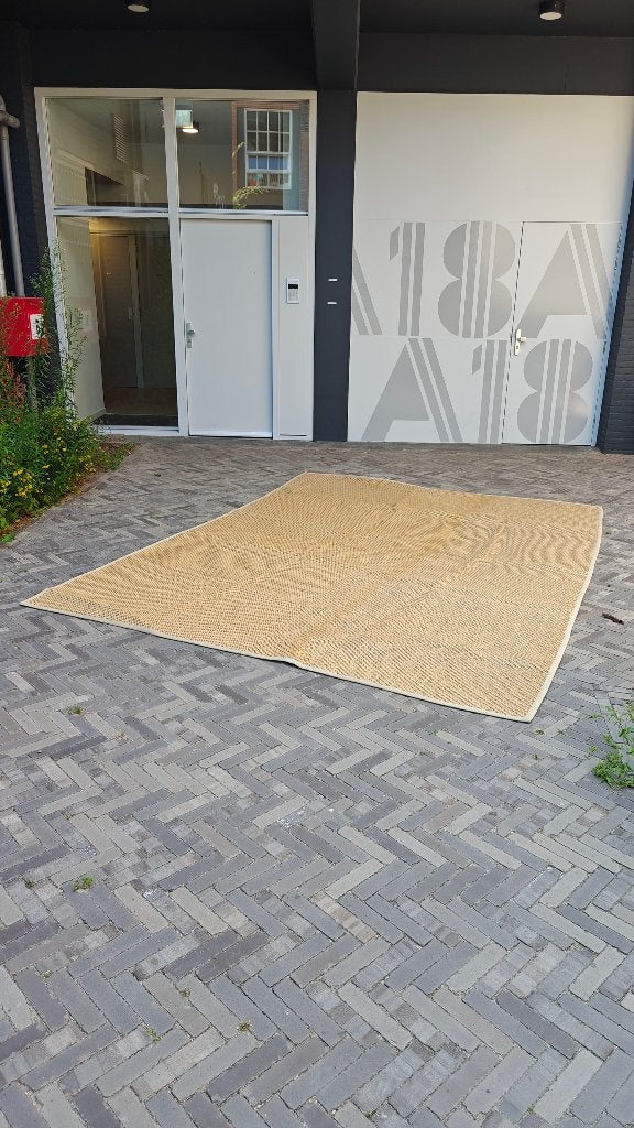 Groot zwaar jute vloerkleed 251  343 cm – naturel, Huis en Inrichting, Stoffering | Tapijten en Kleden, Ophalen, Gebruikt, Naturel, bohemian en Japandi, Scandinavisch