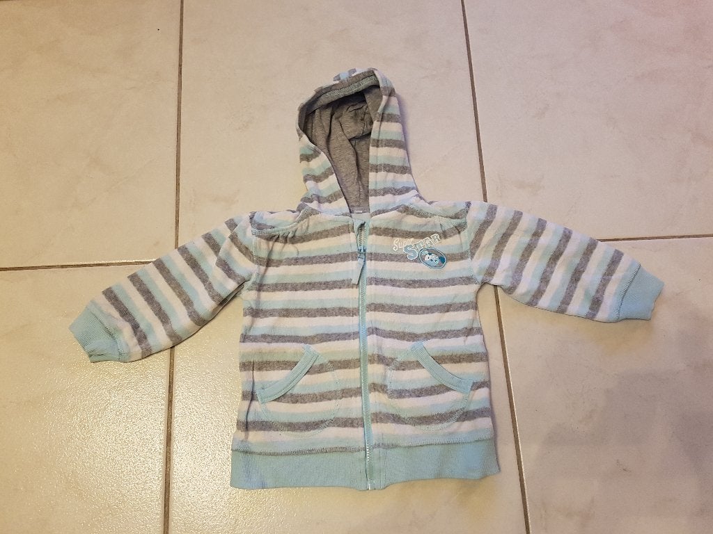 Vest maat 86 blauw-grijs gestreept, Kinderen en Baby's, Ophalen of Verzenden, Gebruikt, Meisje, Truitje of Vestje