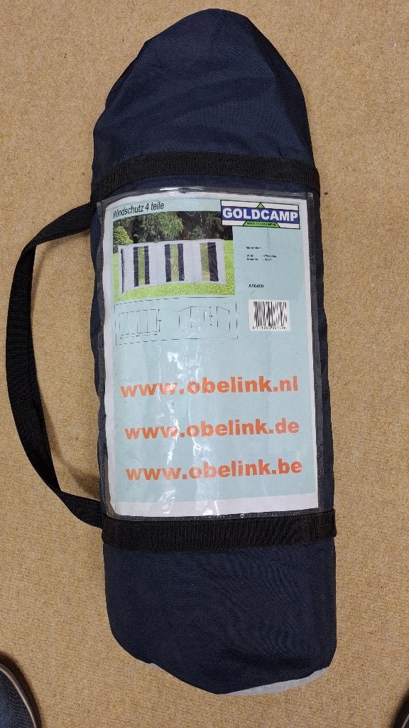 Extra stevig Obelink Goldcamp windscherm (500x140 cm), Ophalen, Zo goed als nieuw