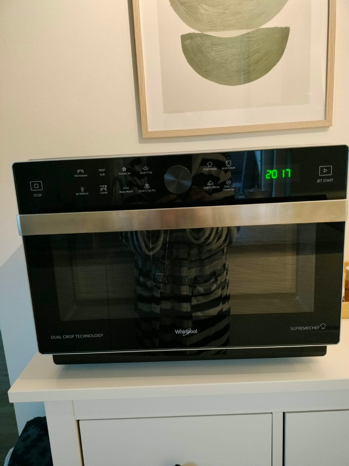 Whirlpool Supreme Chef Dual Crisp combimagnetron, Ophalen, Zo goed als nieuw, Combimagnetron