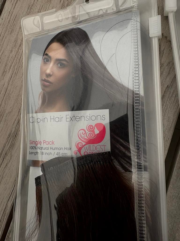 Clip hair extensions, Ophalen of Verzenden, Zo goed als nieuw, Pruik of Haarverlenging