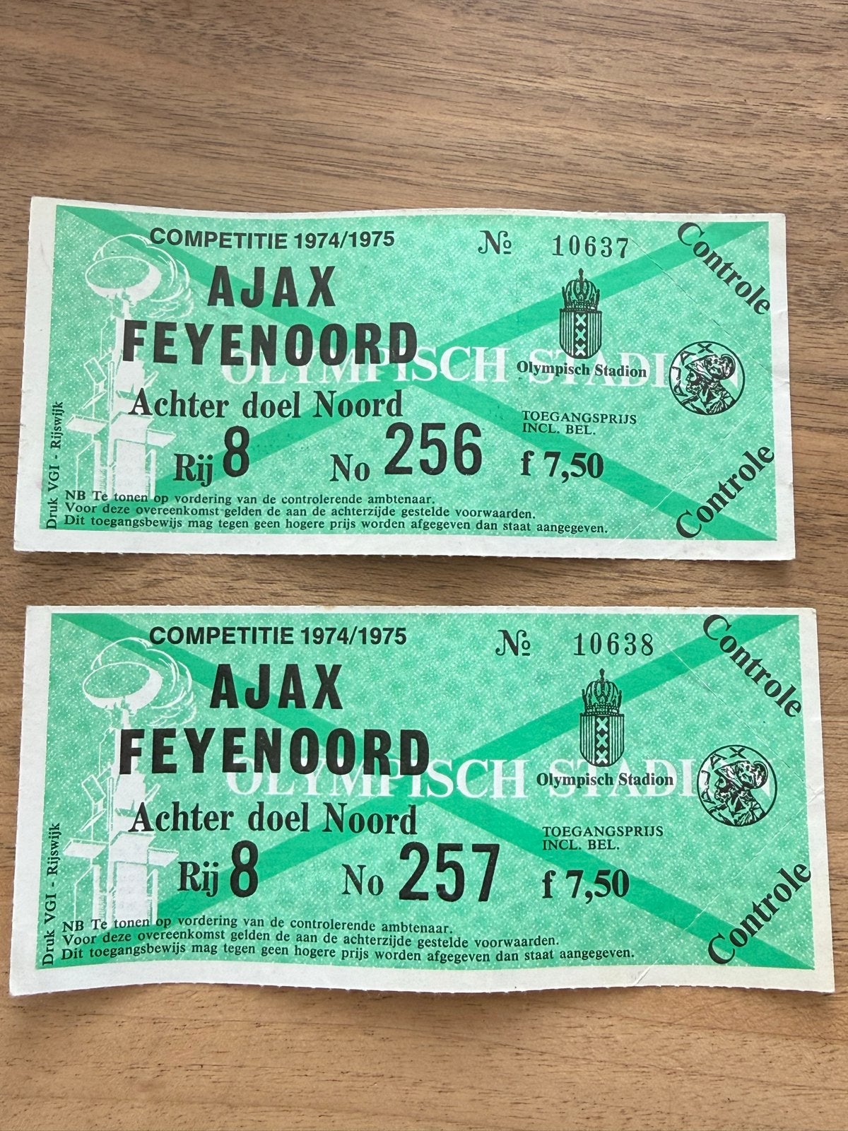 Ajax/feyenoord entree ticket, Twee personen, September