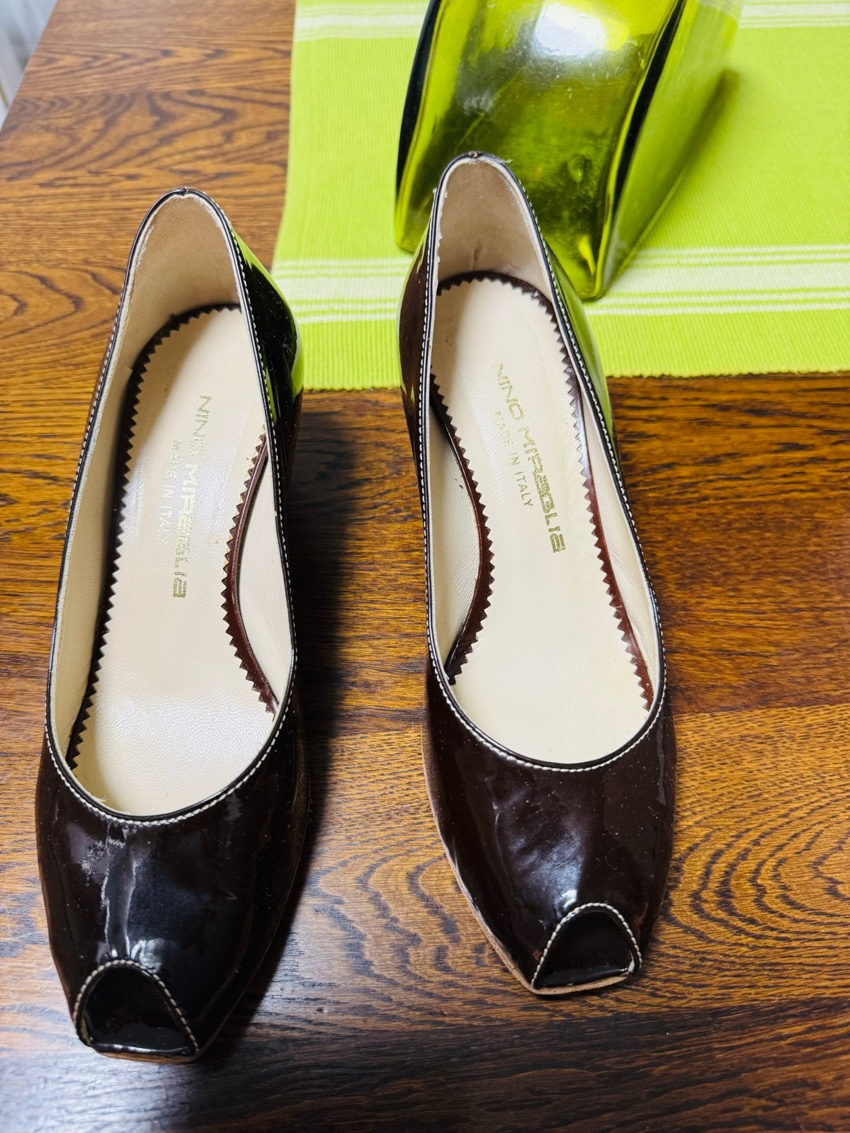 Nino Miraglia Peeptoe Pumps - Maat 36, Ophalen of Verzenden, Gedragen, Bruin, Pumps