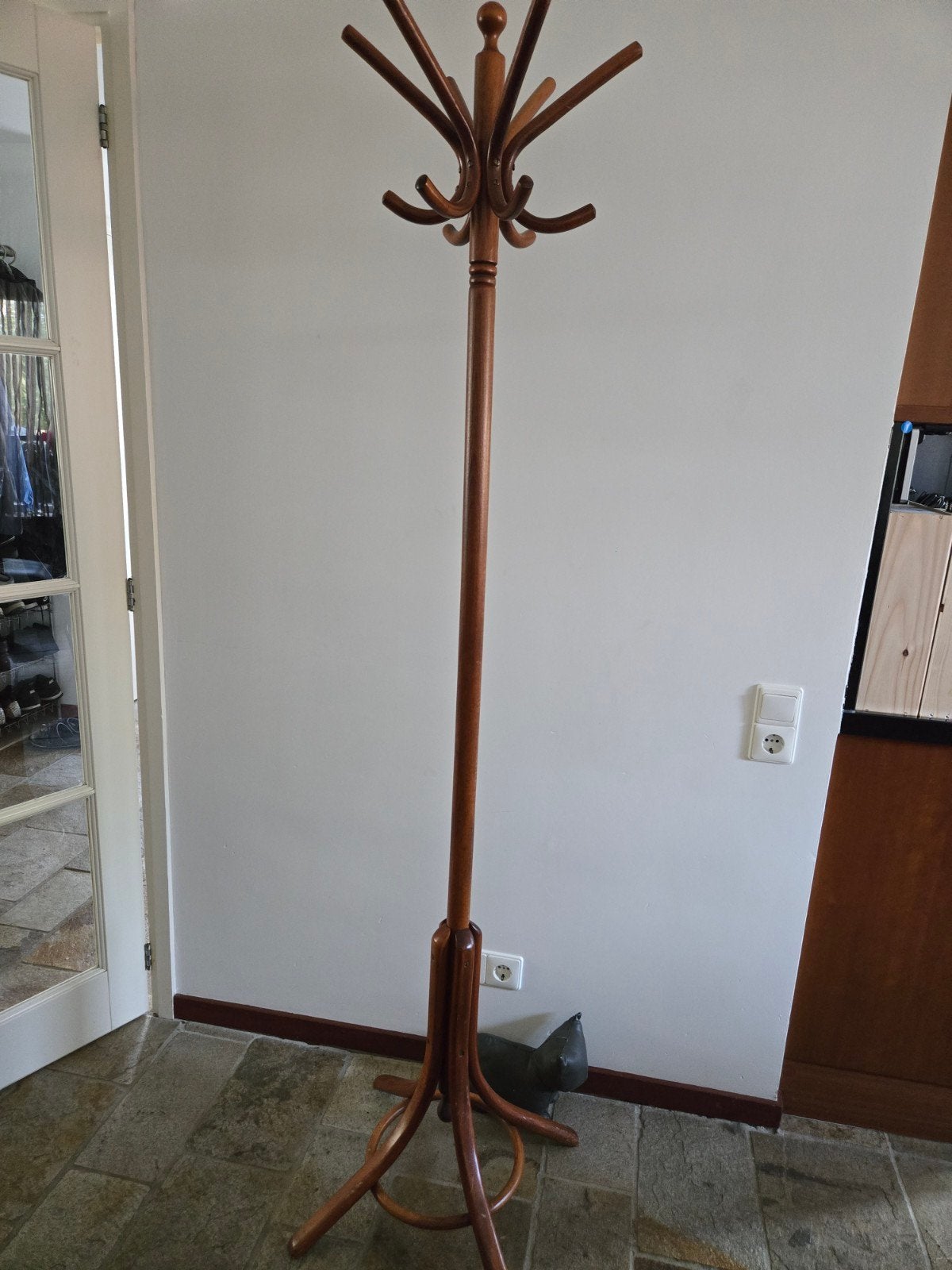 Vintage houten staande kapstok, Ophalen, Gebruikt, 200 cm of meer, Staande kapstok