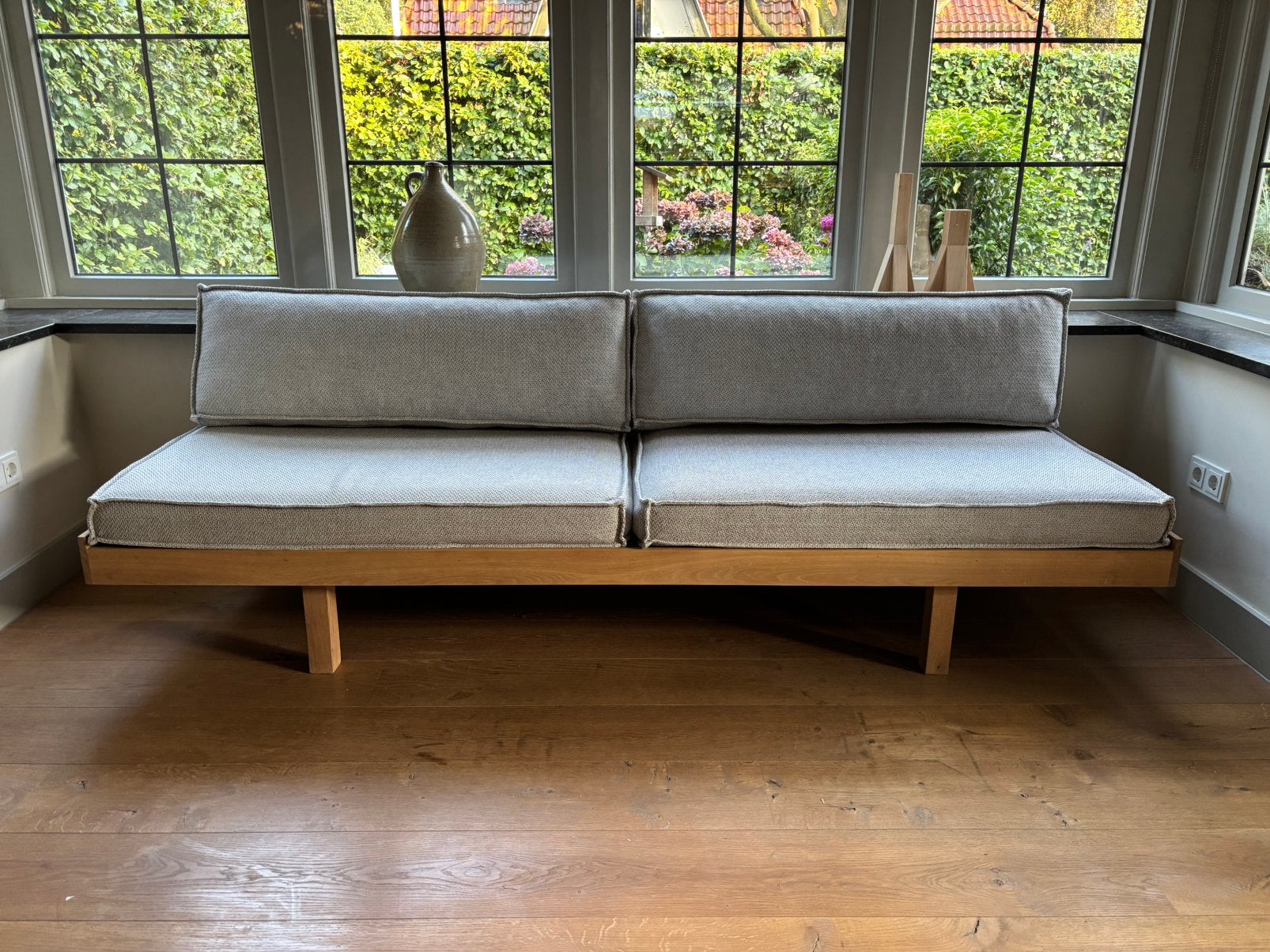 Z.g.a.n. eikenhouten daybed, bank of tuinbank, Ophalen, Eenpersoons, Zo goed als nieuw, 80 cm