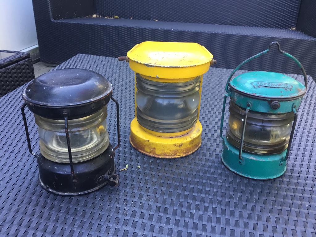 3 oude scheepslampen. Leuk voor decoratie !! Maritiem, Ophalen of Verzenden, Zo goed als nieuw