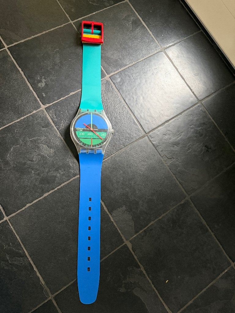 Originele Swatch Maxi Wall Clock – Nautilus (1987), Ophalen, Vintage, Analoog, Werkt op batterijen