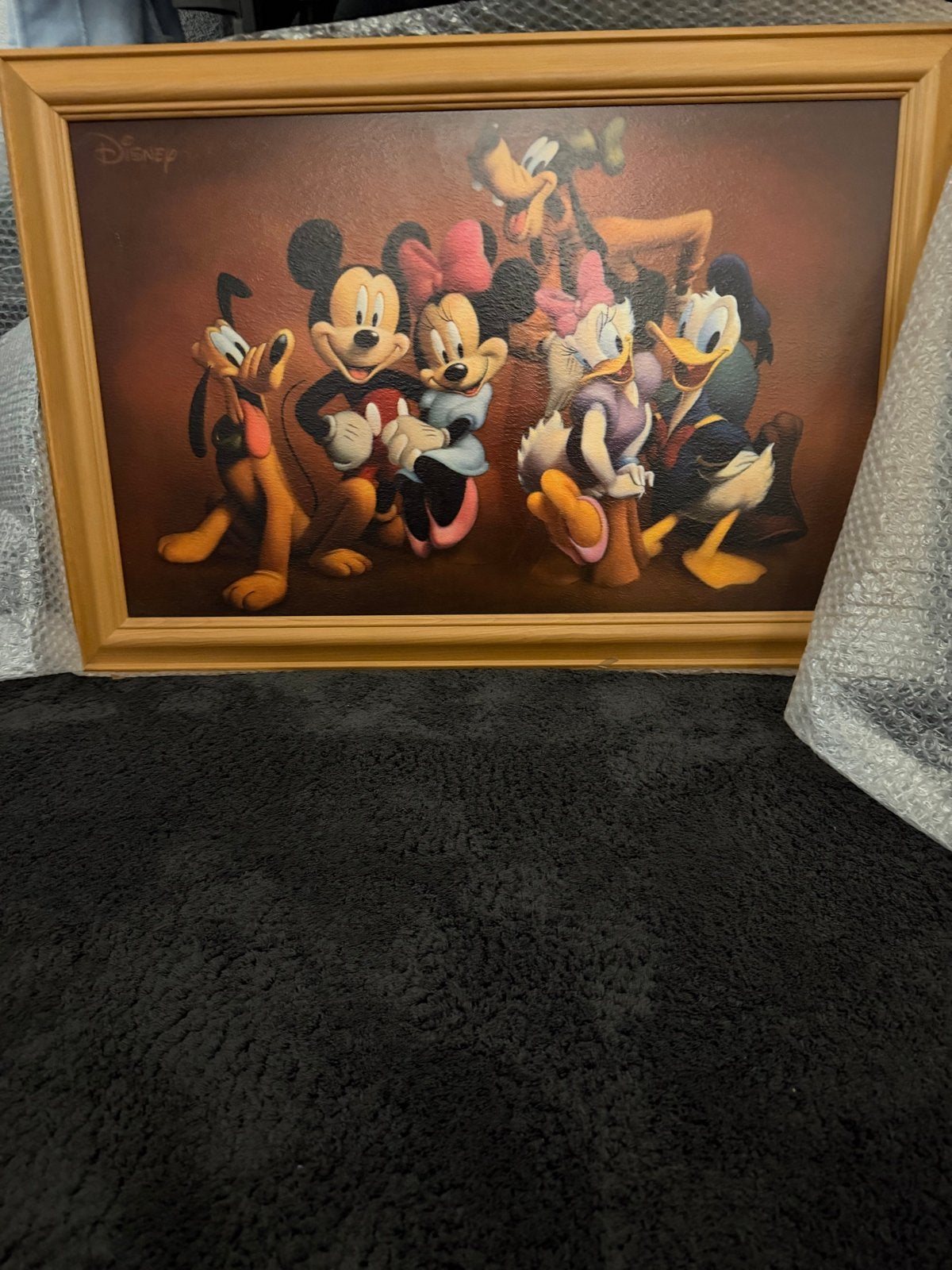 Disney Schilderij met Mickey, Minnie, Donald, Katrien, Goofy, Hout, Ophalen of Verzenden, Ingelijst, Print