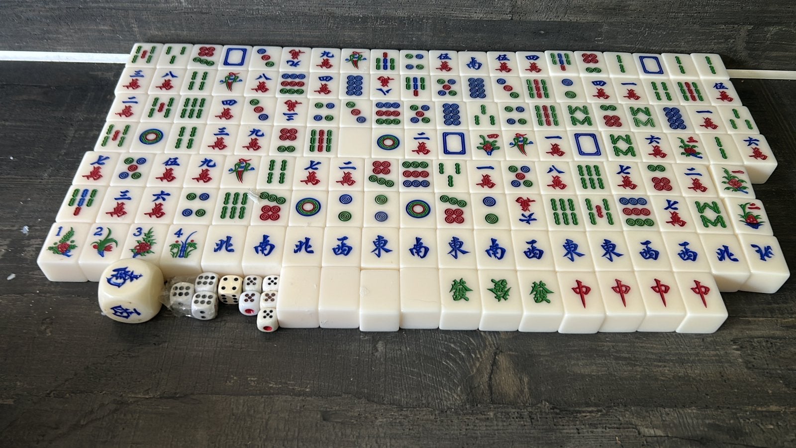 Mahjong mahjongg grote stenen xxl, Drie of vier spelers, Ophalen of Verzenden, Gebruikt