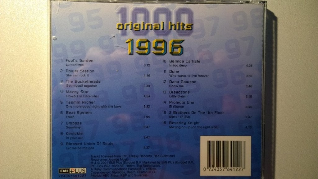 1000 Original Hits 1996, Ophalen of Verzenden, Zo goed als nieuw, Pop