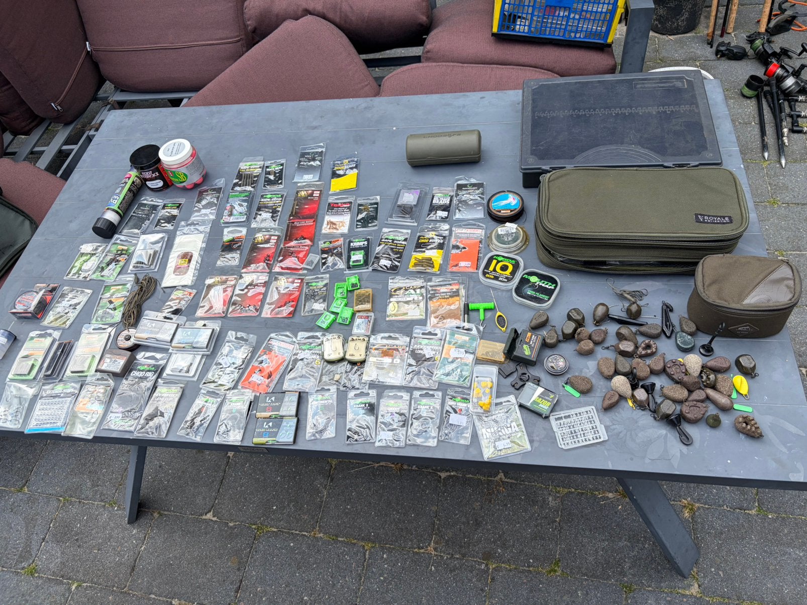 Partij end tackle + tacklebox fox pb korda gardner, Watersport en Boten, Hengelsport | Karpervissen, Ophalen of Verzenden, Gebruikt