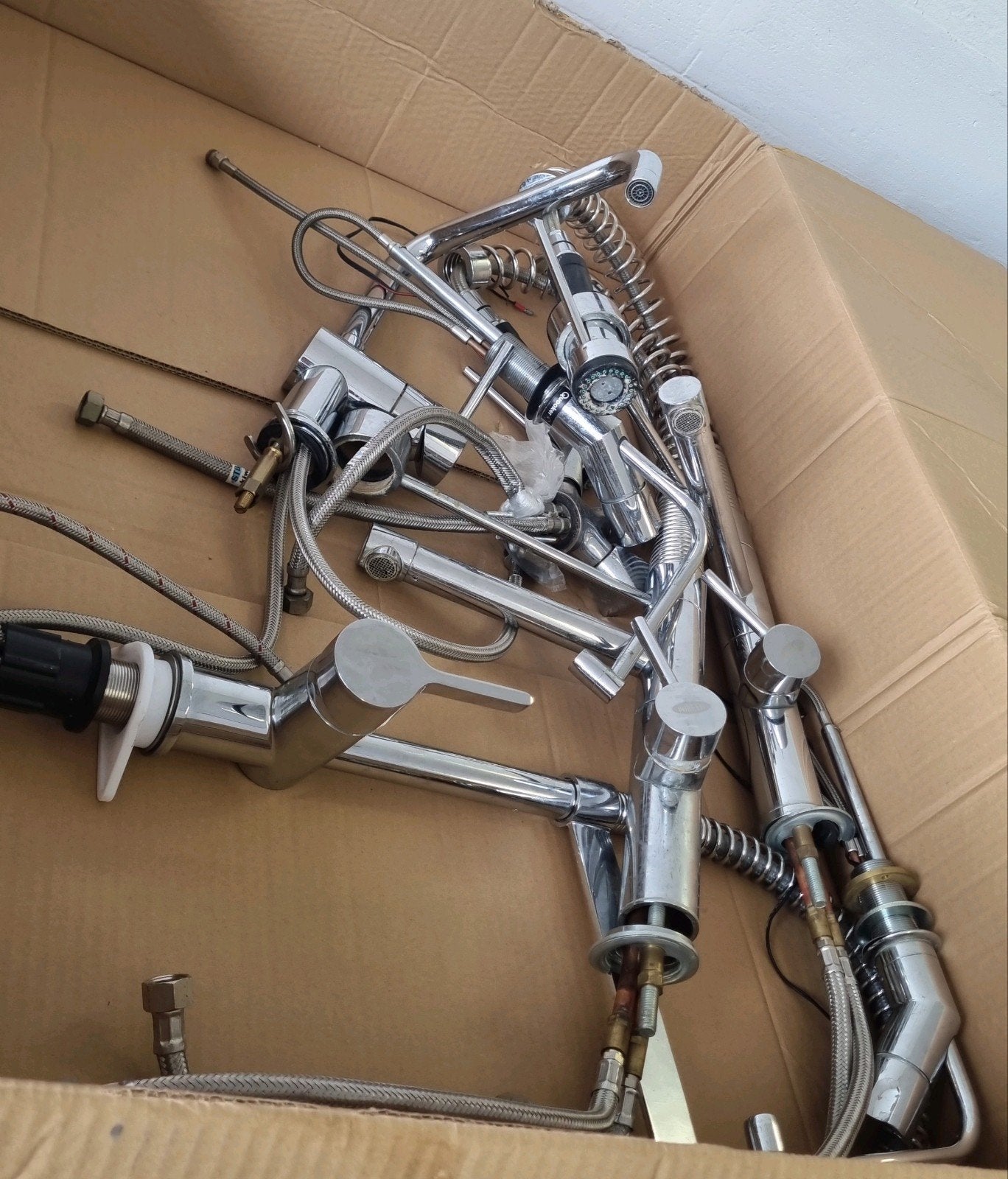 Partij gebruikte kranen, chroom Boretti 5 stuks, Ophalen of Verzenden, Gebruikt, Chroom, Kraan