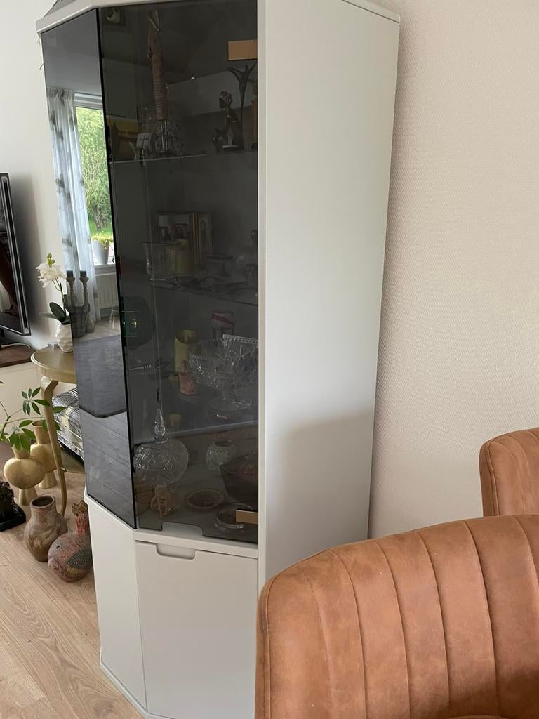 Vitrinekast mdf, Huis en Inrichting, Kasten | Vitrinekasten, Glas, 150 tot 200 cm, 25 tot 50 cm, Gebruikt