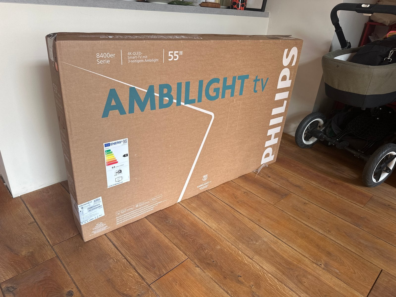 Philips 55" 4K QLED Ambilight TV 8400 Serie - Nieuw in doos, Ophalen, Philips, QLED, 50 Hz