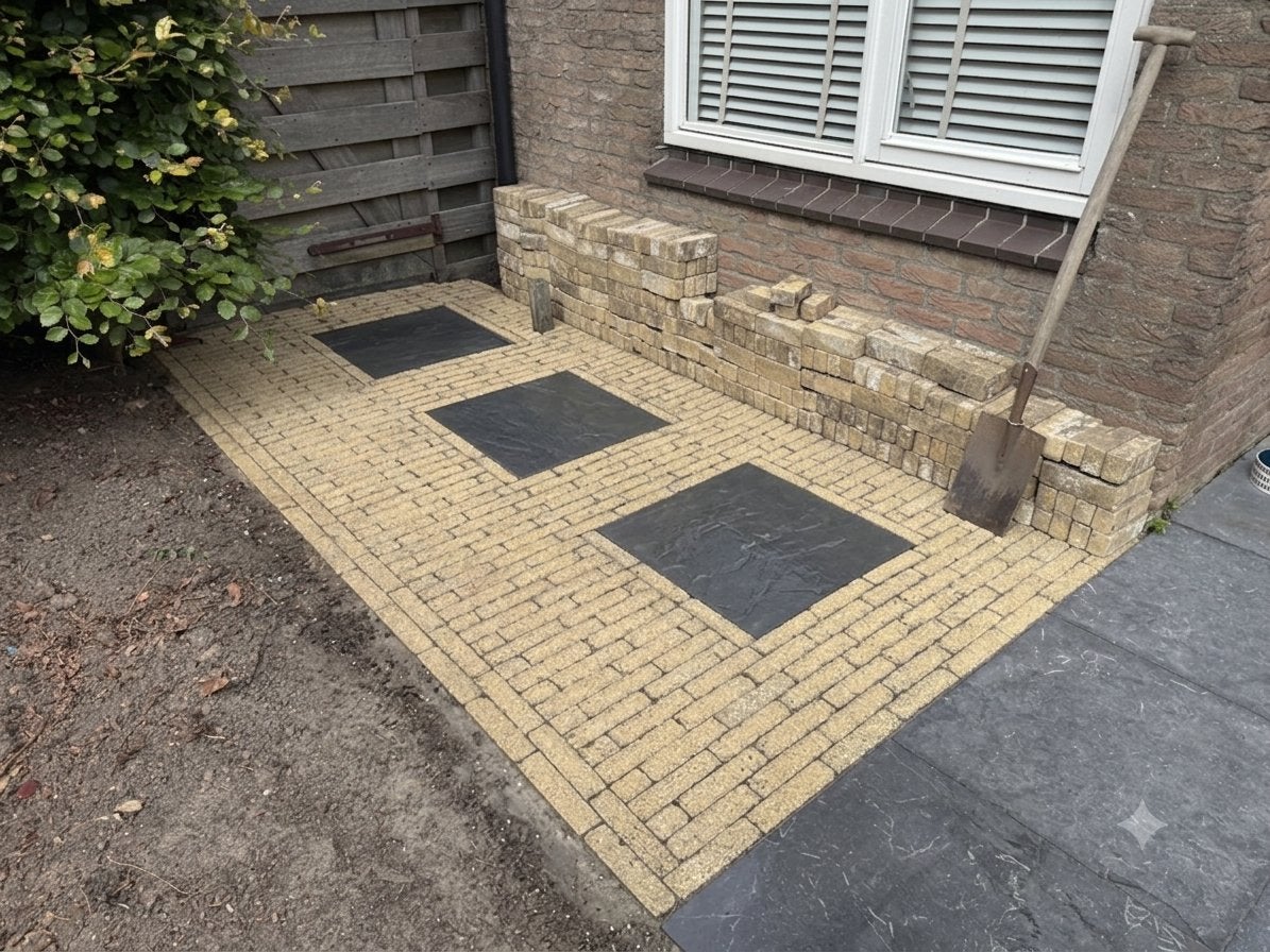 GRATIS gele waaltjes, waalformaat tegels 35m2, Ophalen, Gebruikt, Beton, Klinkers