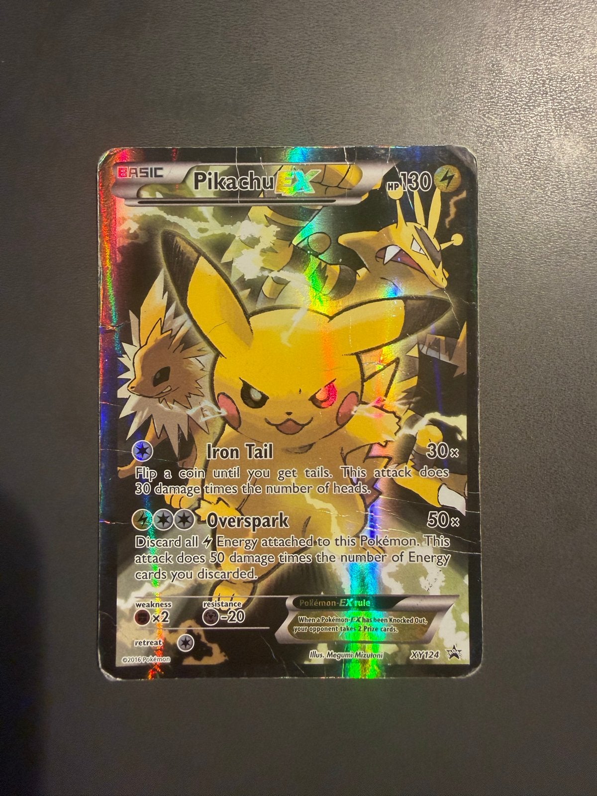 Pikachu EX XY124 Full Art Pokémon Kaart, Hobby en Vrije tijd, Verzamelkaartspellen | Pokémon, Gebruikt, Losse kaart, Foil, Ophalen of Verzenden