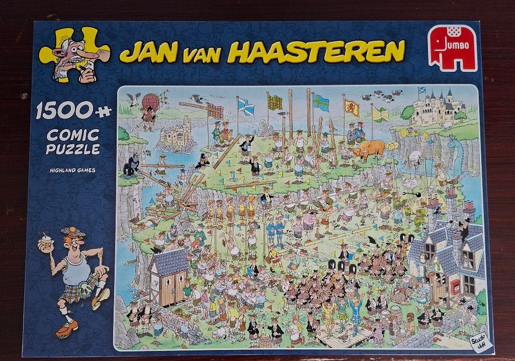 Jan van Haasteren, Highland Games, 1500 stukjes, Ophalen of Verzenden, 500 t/m 1500 stukjes, Zo goed als nieuw, Legpuzzel