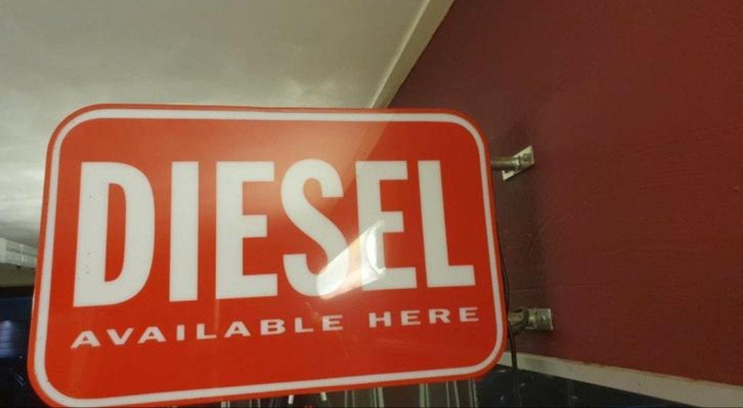 Reclame bord met licht, Ophalen