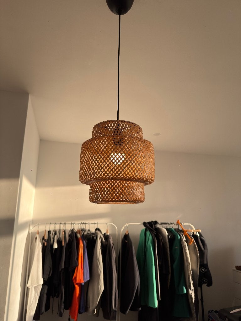 IKEA SINNERLIG hanglamp van handgevlochten bamboe, Ophalen of Verzenden, Zo goed als nieuw