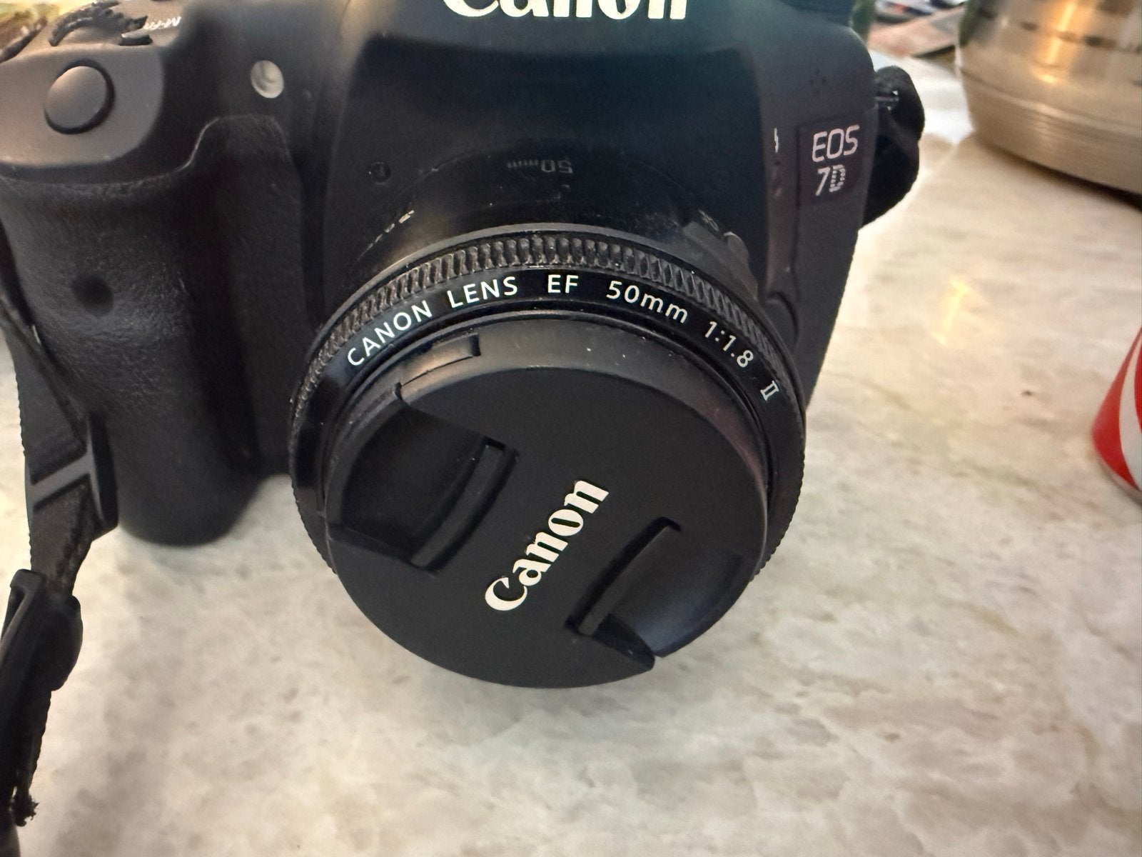 Canon EOS 7D Spiegelreflexcamera met 50mm f/1.8 II lens, Ophalen of Verzenden