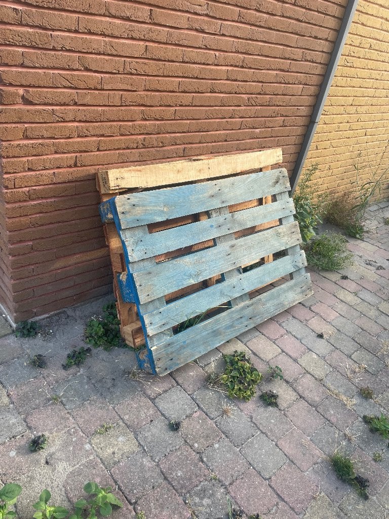 4 pallets gratis, Ophalen, Gebruikt, 50 mm of meer, Pallet