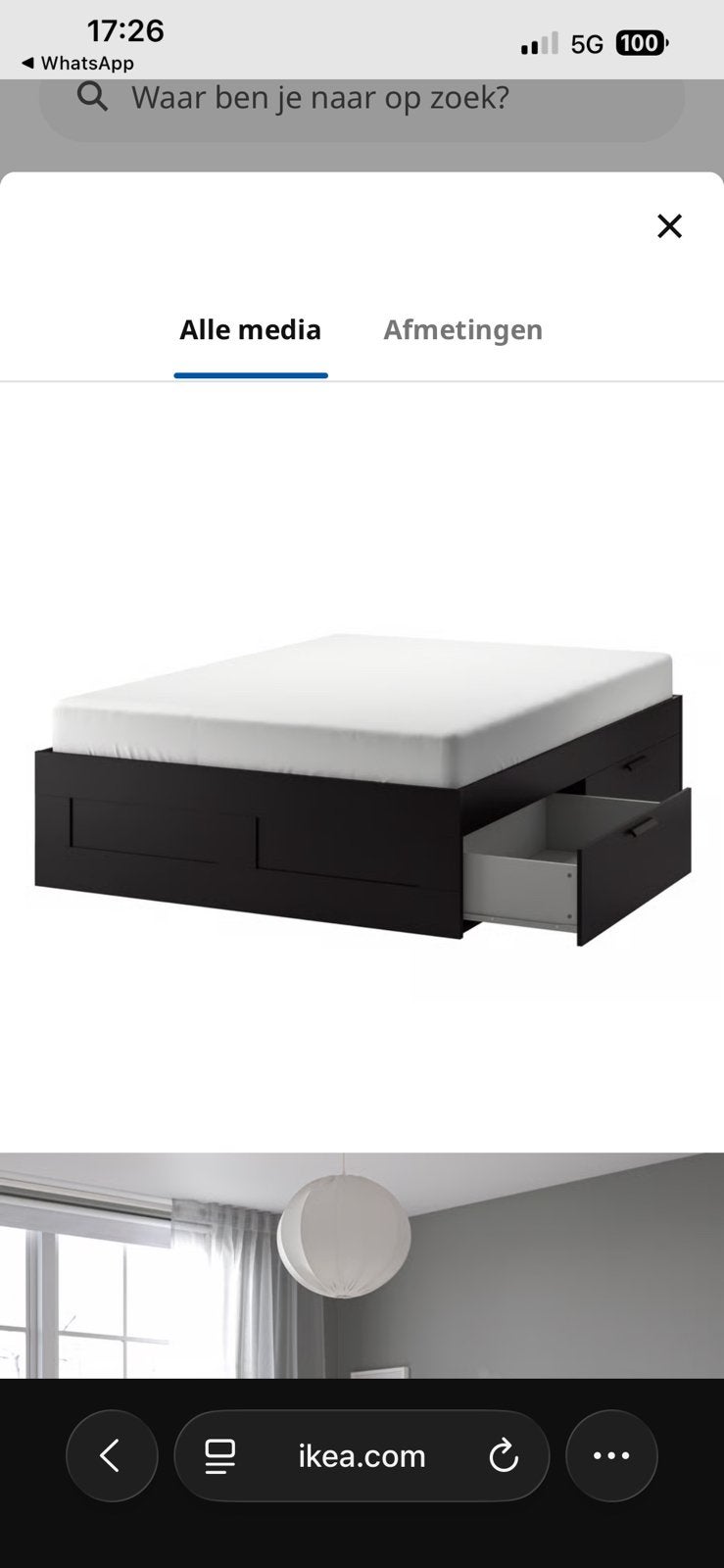 Ikea (BRIMNES) bed 140x200cm, Huis en Inrichting, Slaapkamer | Matrassen en Bedbodems, Ophalen, Gebruikt, 140 cm, Twijfelaar