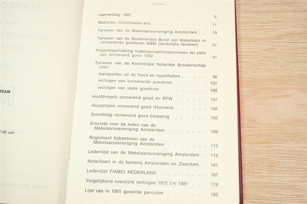 Jaarboekje Makelaarsvereniging Amsterdam 1982, Ophalen of Verzenden, Zo goed als nieuw