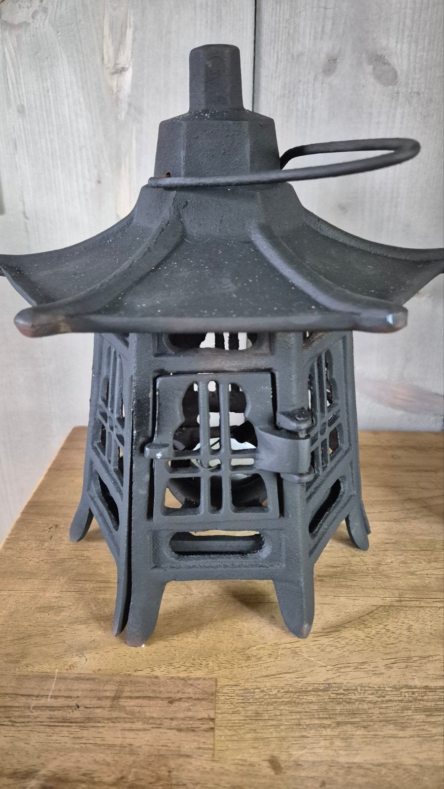 Decoratieve Japanse Pagode Lantaarn van Gietijzer, Antiek en Kunst, Ophalen of Verzenden