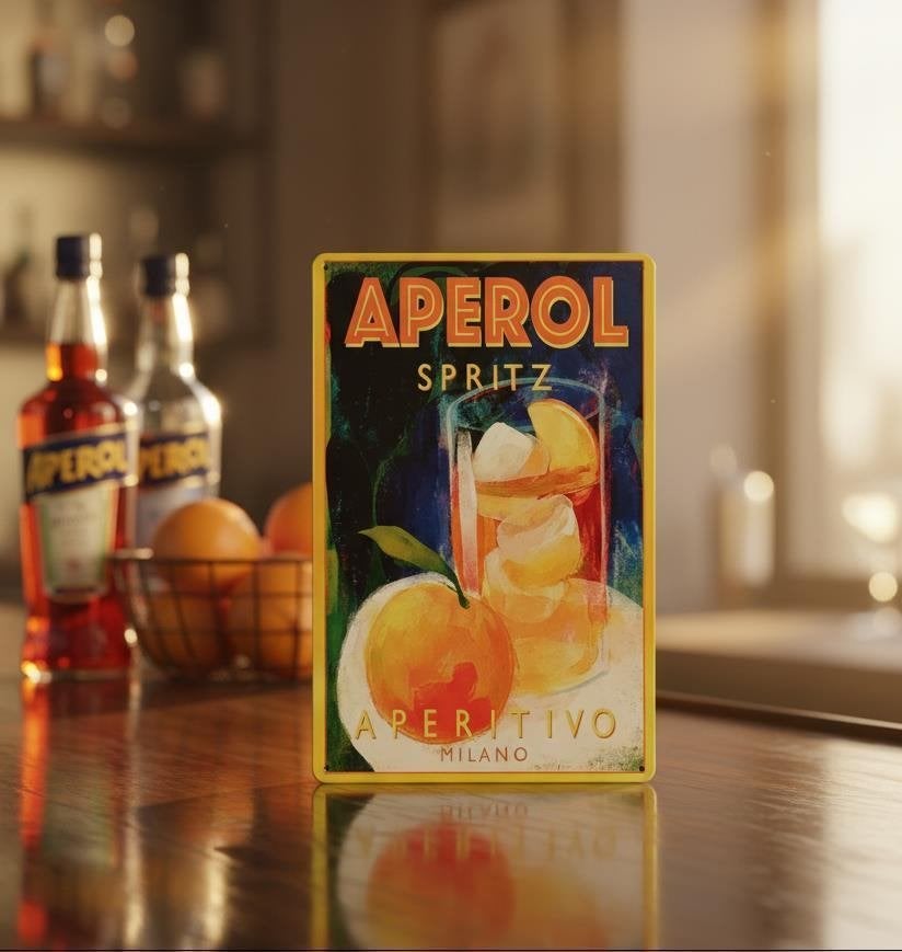 APEROL SPRITZ Retro Bar art deco metalen Wandbord bar, Verzenden, Nieuw