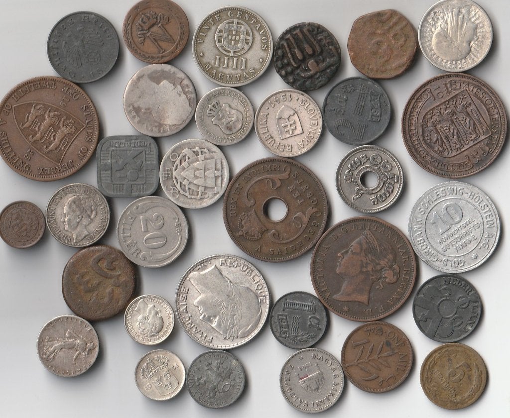 lotje 32 wereld munten alle voor 1945, Ophalen of Verzenden, Overige landen, Setje, Zilver