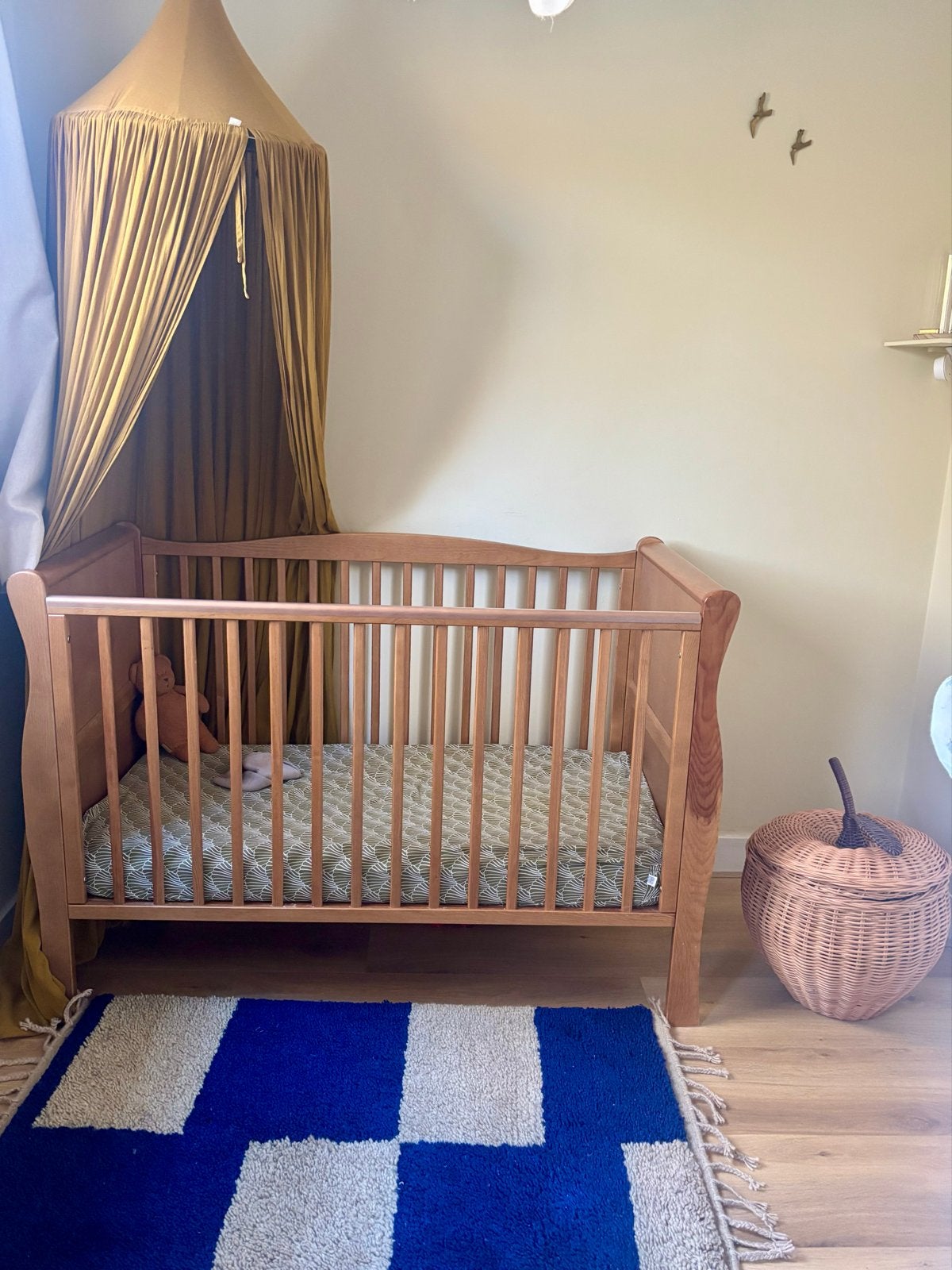 Woodies Noble Vintage Ledikant 60x120 cm, Ophalen, Gebruikt, 70 tot 85 cm, Lattenbodem