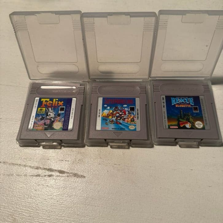 Game Boy games: Felix, Super Mario Land, Rescue Blobette, Spelcomputers en Games, Gebruikt, 1 speler, Ophalen of Verzenden, Vanaf 3 jaar