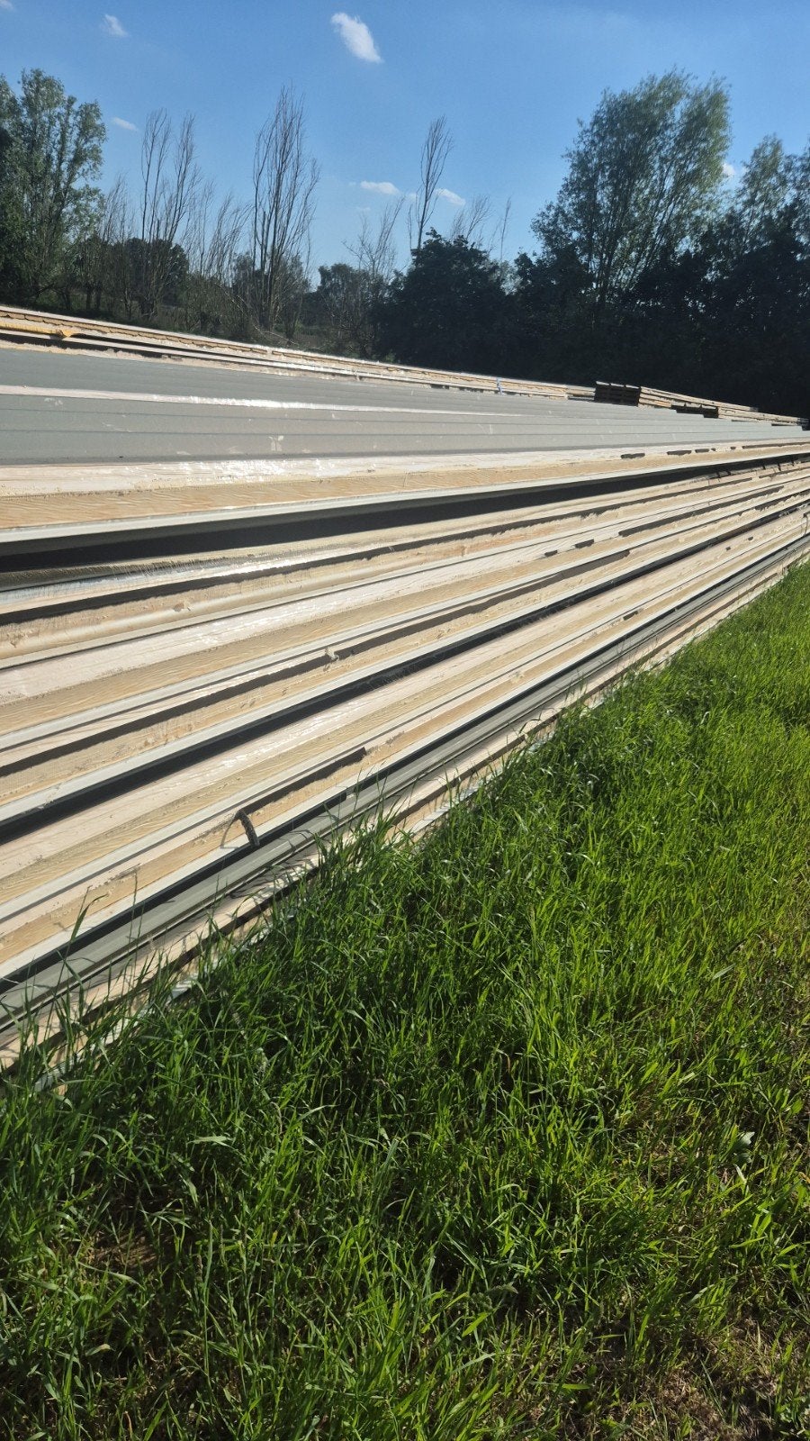Dakplaten 13.5 meter sandwich  15 euro per m2, Ophalen of Verzenden, Gebruikt, Overige materialen, 50 tot 100 mm