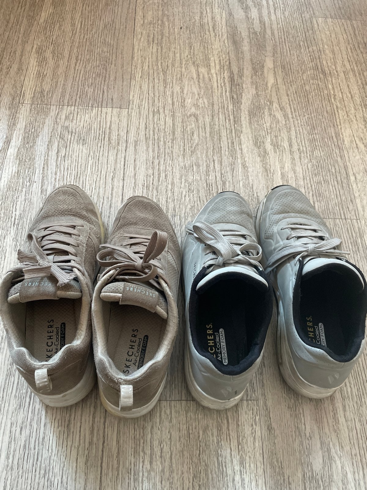 Skechers Air-Cooled Memory Foam Sneakers (2 paar), Ophalen, Wit, Sneakers of Gympen, Gedragen