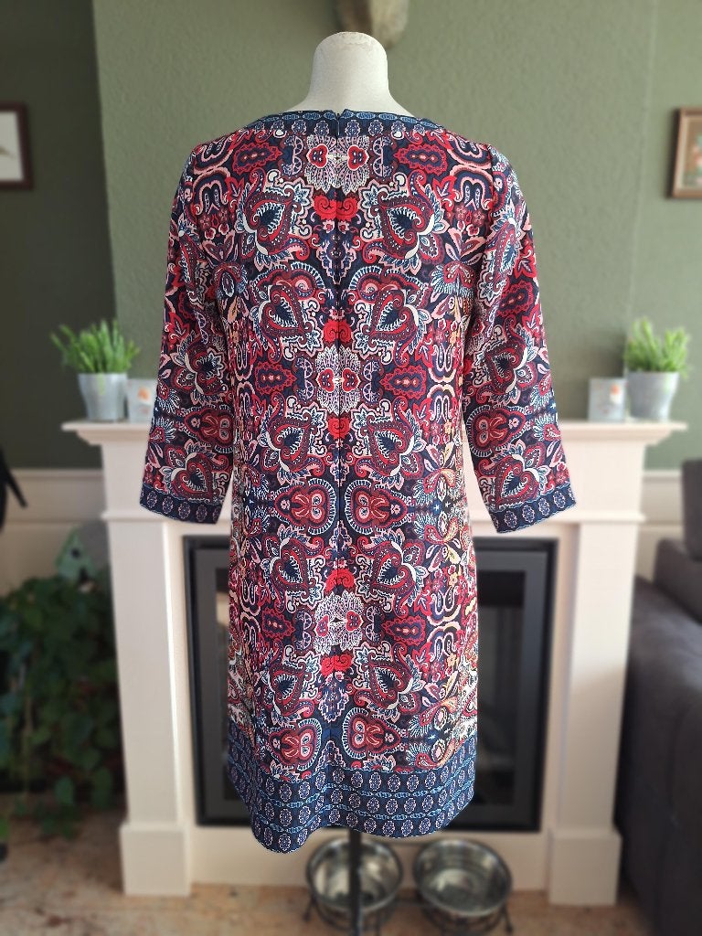 Caroline Biss kleurrijke jurk M 38, Kleding | Dames, Maat 38/40 (M), Zo goed als nieuw, Knielengte, Caroline Biss