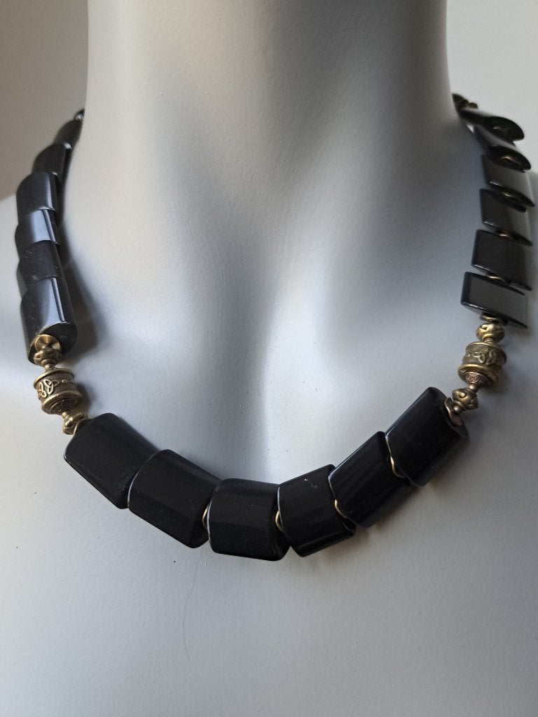 275 Ketting Natuurlijke Obsidiaan, Sieraden, Tassen en Uiterlijk, Kettingen, Zwart, Nieuw, Ophalen of Verzenden, Steen of Mineraal