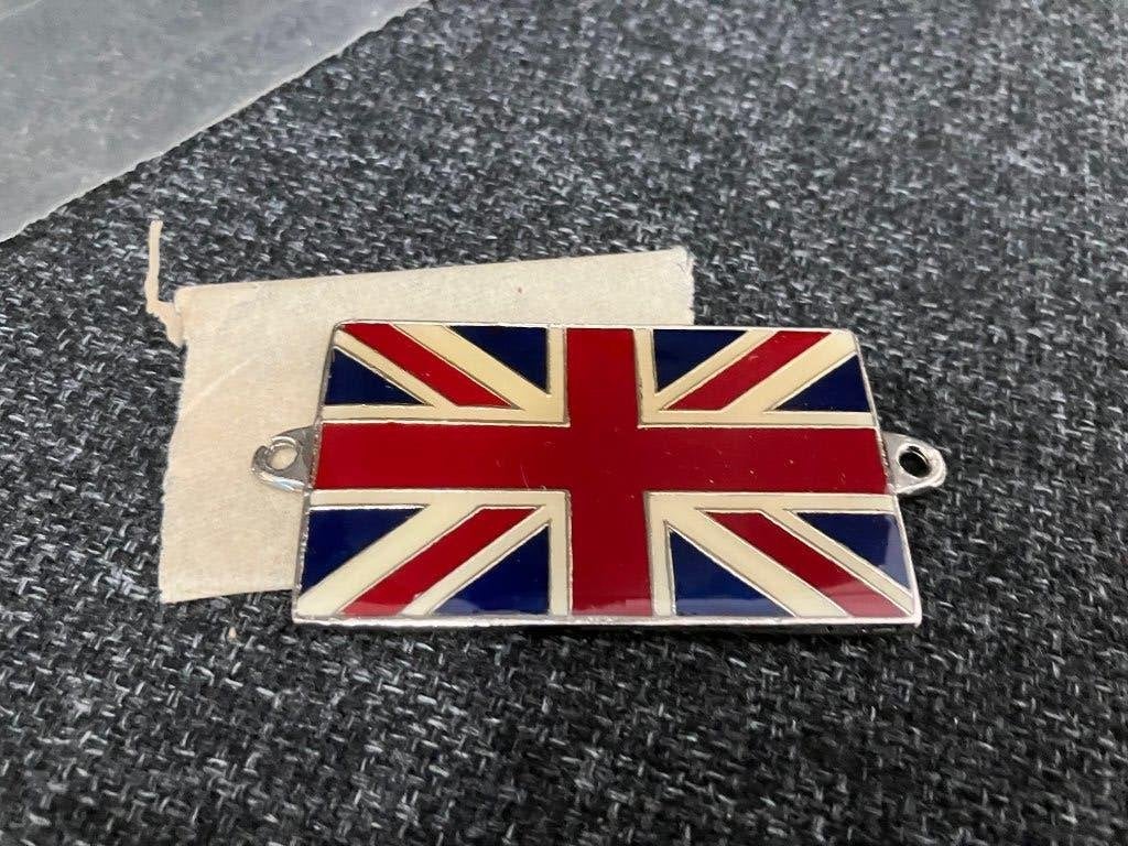 Vintage Union Jack auto embleem / badge, Ophalen of Verzenden, Gebruikt