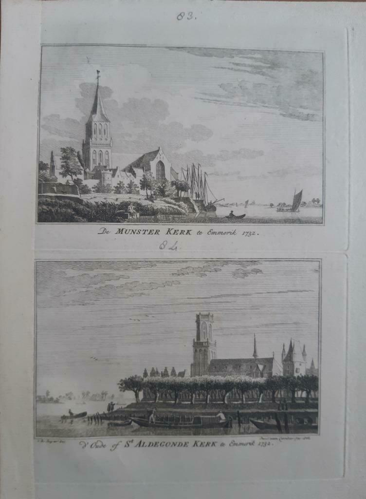 83-84/ Munster en Aldegrondekerk Emmerich Emmerik grav 1792, Antiek en Kunst, Ophalen of Verzenden