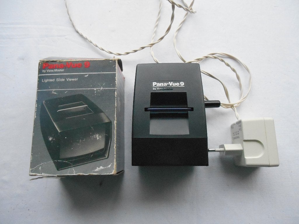 Pana Vue 9 vintage dia view - master met adapter, Audio, Tv en Foto, Diaprojectors, Ophalen of Verzenden, Gebruikt